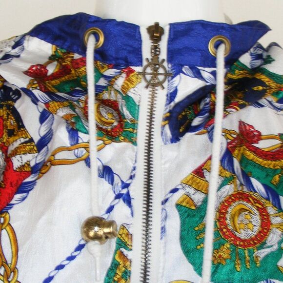 Lavon Track Jacket, M, Vintage, Nautical, Hooded, Pockets, Blue/White - Picture 7 of 15